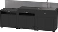 LE MARQUIER 3-Elemente-Küche mit Anrichte, Kochschrank, Praktisch, Outdoor, 55 cm, 1 M, 40,6 cm, Edelstahl, Schwarz