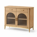 Sideboard aus Eiche mit geriffeltem Glas 120x40x85 cm