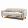 3-Sitzer Stoffsofa Beige mit Holzrahmen