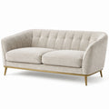 Sofa 2-Sitzer Beige Stoff Metallbeine