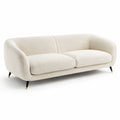 3-Sitzer Sofa Bouclé Stoff Creme Metallfüße 220cm