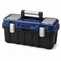 Werkzeugbox aus Polypropylen Schwarz/Blau mit Metallelementen