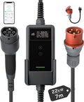 Dé Mobile Wallbox/Ladestation 22 kW Mit App [3-phasig, Für Zuhause, 230 V, 7 m, 17m, 210m