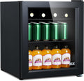 HCK 48 l Mini Kühlschrank mit Glastür, Automatisch, Getränkekühlschrank, 39 dB, 42 l, 98 kWh, LED, Schwarz