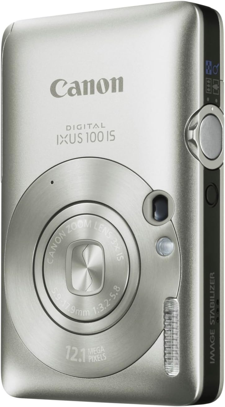 Canon Digital IXUS 100 IS Digitalkamera (12 MP, 2,5 Zoll, 6,4 cm, 18,4 mm, Silber