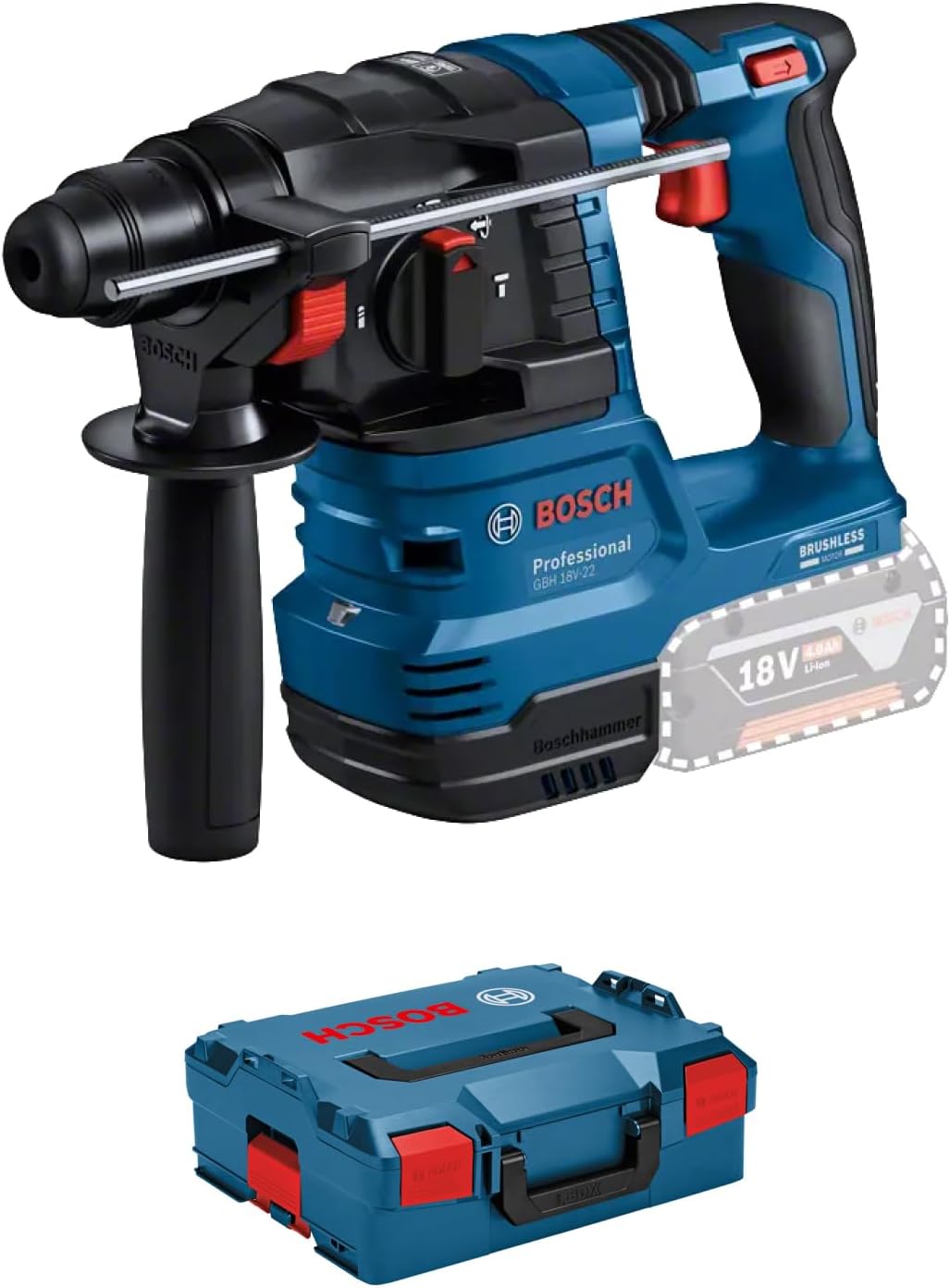 Bosch Professional 18 V System Akku Bohrhammer GBH 18 V-22 (mit SDS Plus, 1 l