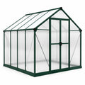 Gewächshaus Aluminium Polycarbonat Doppelstegplatte 190x185x195cm Grün