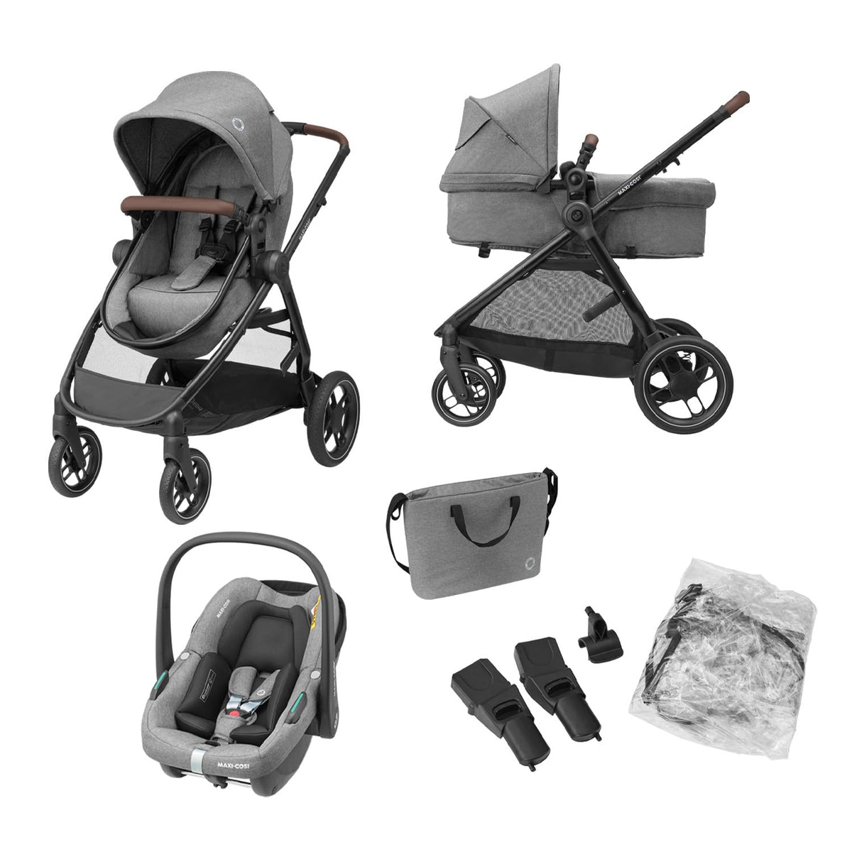 Maxi-Cosi Zelia S Trio Kinderwagen 3 in 1 Komplettset, Für unterwegs, 22 kg, 83 cm, 5 kg