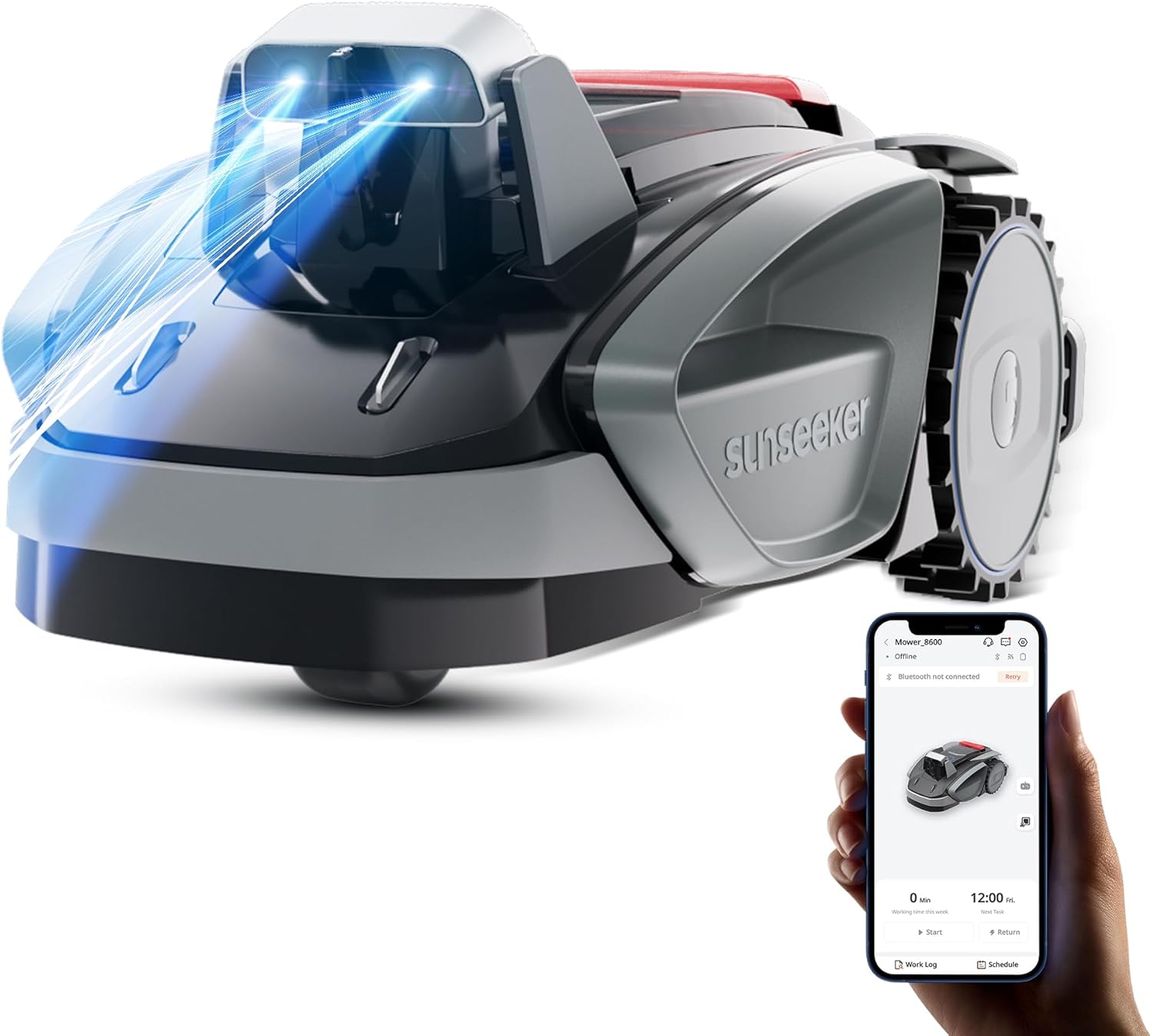 Sunseeker V3 Mähroboter ohne Begrenzungskabel 600 m2, Rasenmäher, Automatisch, Garten, 18 cm, 20–60 mm, 55 dB