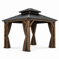 Gartenpavillon aus Lärchenholz und verzinktem Stahl in Braun 300x400 cm