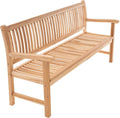 Divero 3-Sitzer Gartenbank Monza aus Teakholz, Holztisch, 90 cm
