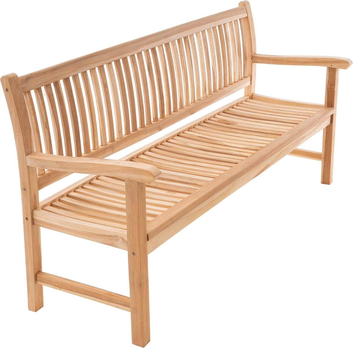 Divero 3-Sitzer Gartenbank Monza aus Teakholz, Holztisch, 90 cm