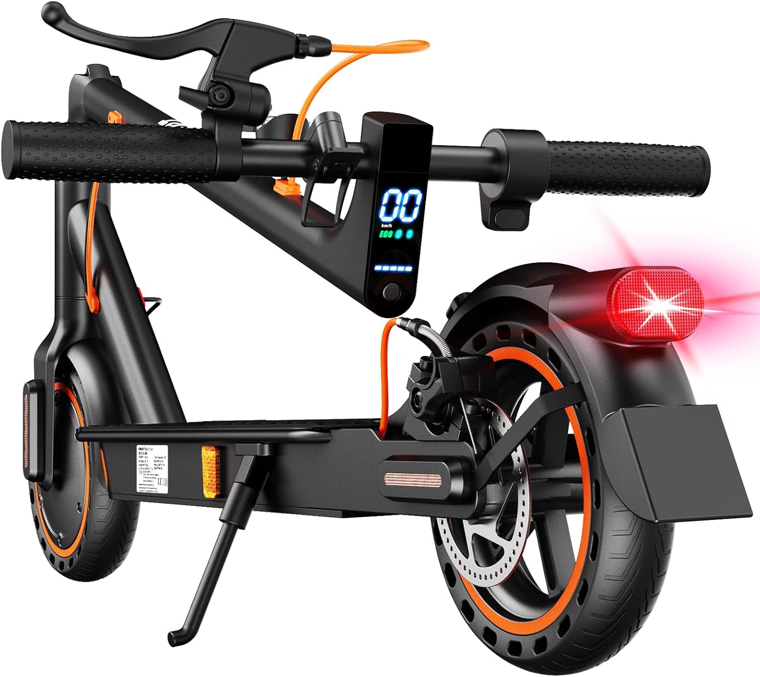 TODIMART E Scooter mit Straßenzulassung T-Serie mit APP, Elektroroller, 36 V, 7.8 AH, 280,8 Wh, 500 W, 20 km/h, 4 m, Bluetooth, LED
