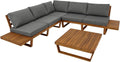 DEGAMO Loungeset Gartenset Cartagena mit Ecksofa und Loungetisch 15-teilig, Outdoor, 10 cm, 248 cm, 250 cm, Grau