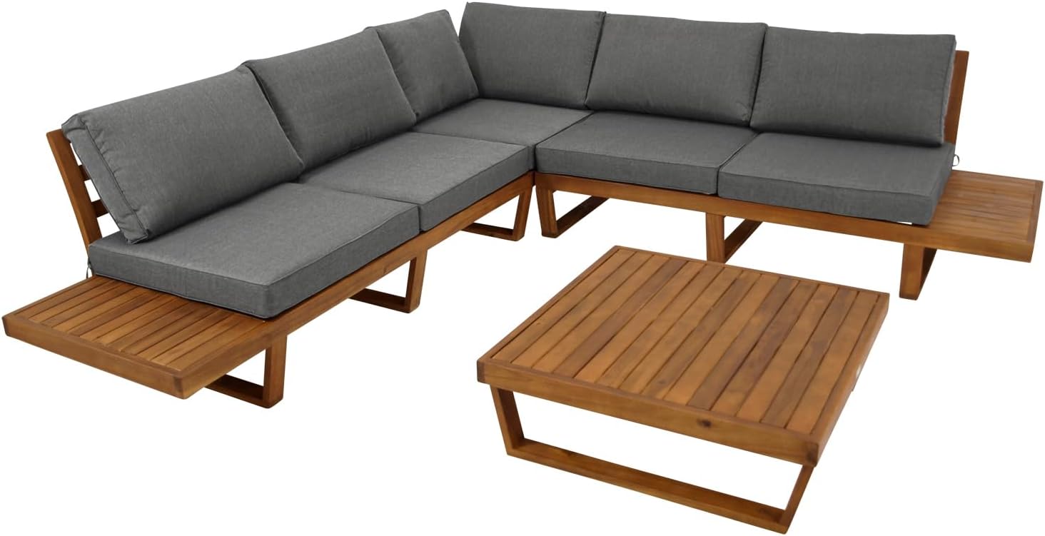 DEGAMO Loungeset Gartenset Cartagena mit Ecksofa und Loungetisch 15-teilig, Outdoor, 10 cm, 248 cm, 250 cm, Grau