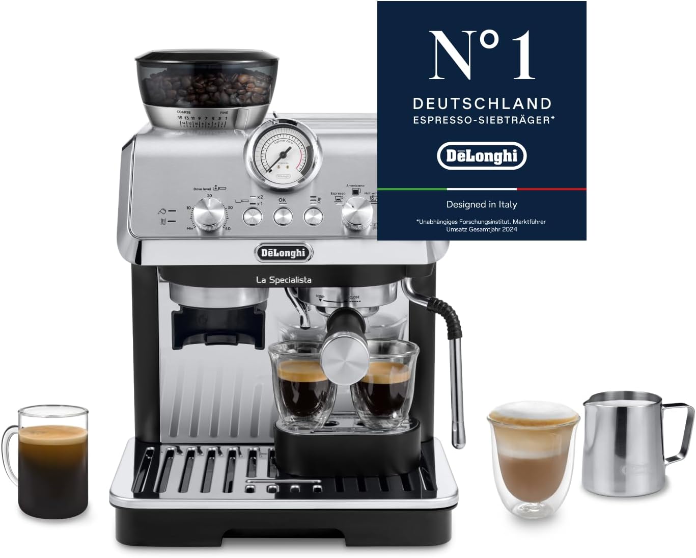 De'Longhi Siebträgermaschine La Specialista Arte EC9155.MB, Espressomaschine, Edelstahl