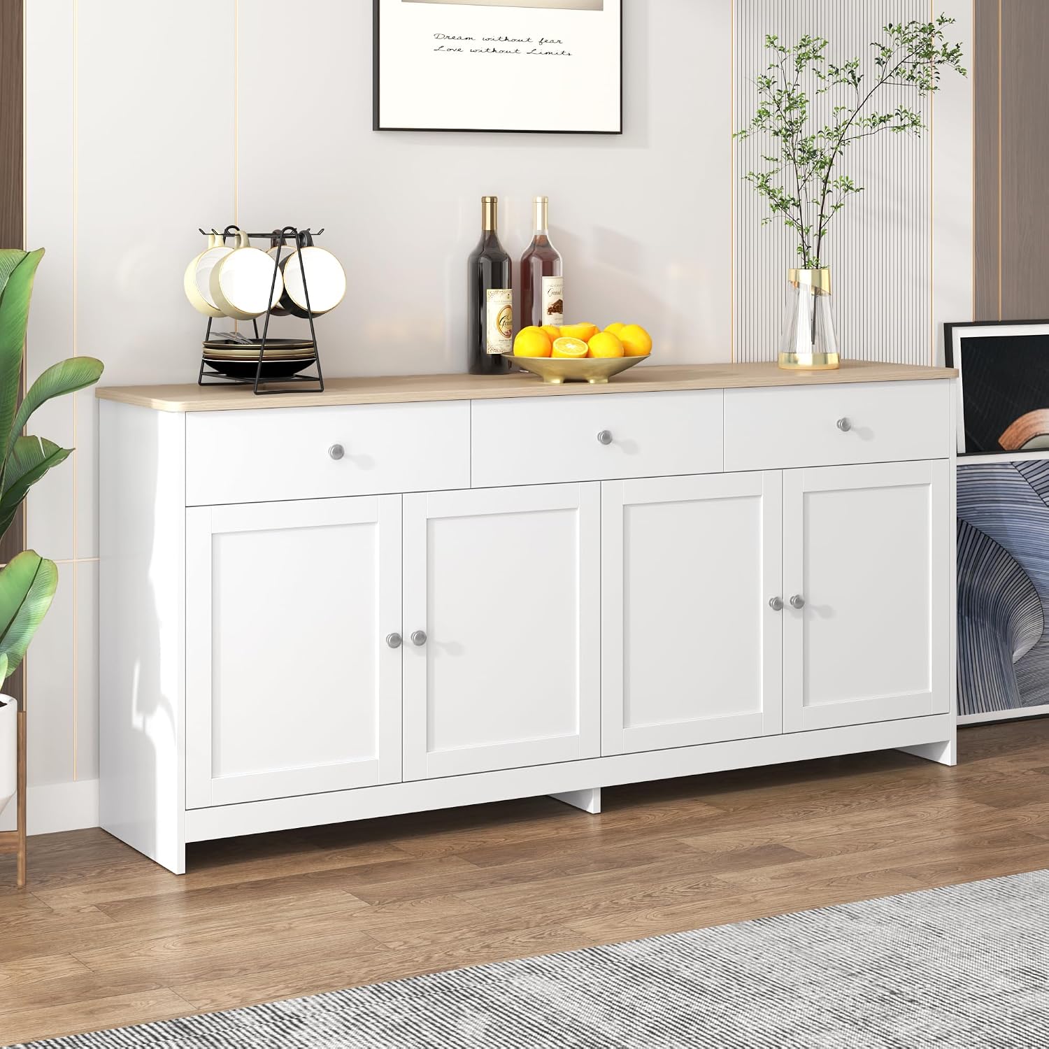 Ymkua Sideboard, Schrank, Buffetschrank, 160 cm, 75 cm, 37 cm, 160 l, 110 kg, 40 kg