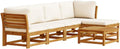 VidaXL Garten Lounge Set 6-TLG., Mittelsofa, 30 cm, 6 cm, Montage erforderlich, Massivholz