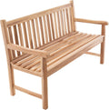 Divero 3-Sitzer Gartenbank Palermo aus Teakholz, Holztisch, Outdoor, 90 cm