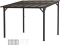 Outsunny Terrassenüberdachung ca. 3 × 3 m freistehende Terrassendach mit schrägen, Pavillon, 33,3 km/h, 78 mm