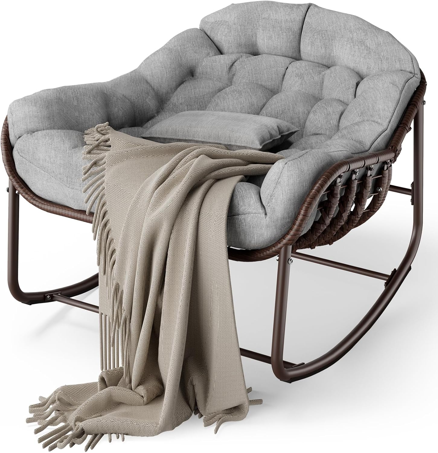 GarveeHome Outdoor Patio Schaukelstühle, Outdoor-Schaukelstuhl, Garten-Schaukelstuhl