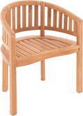 Nexos Trading DIVERO Bananenstuhl Sarasota geschwungen aus Teak Holz, Gartenstuhl, Holzstuhl