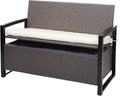 Mendler Poly-Rattan 2er Sitzbank HWC-F39AM, 117 cm, Grau