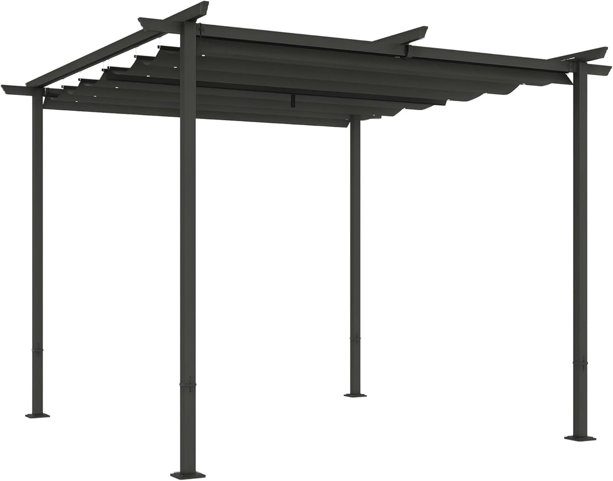 Outsunny Pergola 3 × 3 m Garten Pavillon Terrassendachung aus Metall, Gartenpavillon, 180 g, 300 l, Montage erforderlich
