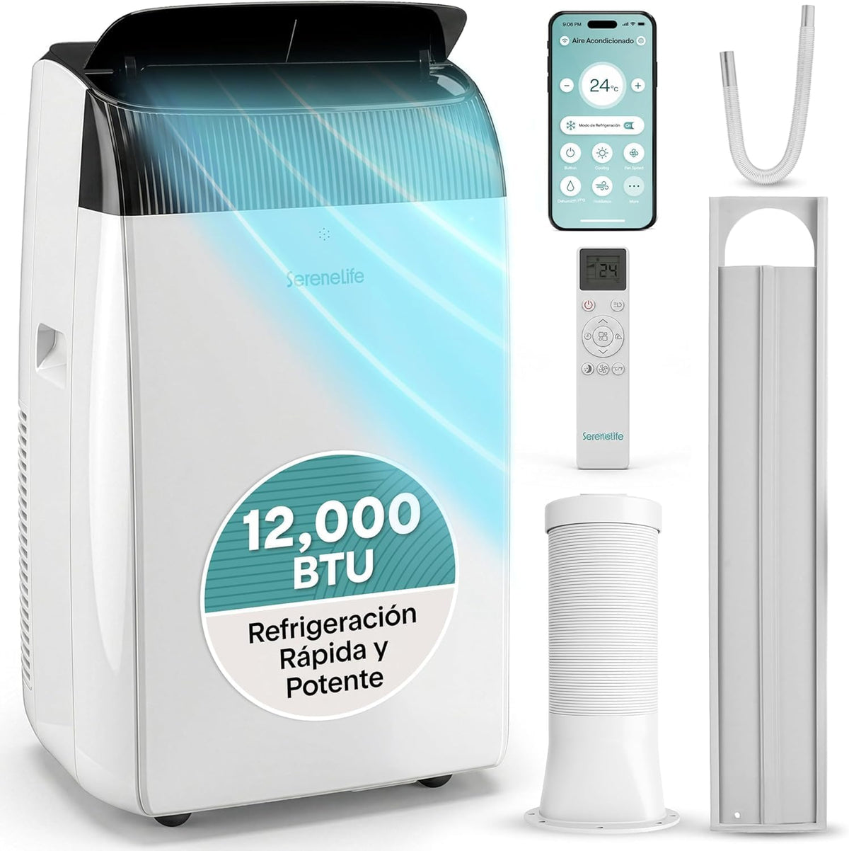 SereneLife Tragbare Klimaanlage, Ventilator, Luftentfeuchter, Büro, WLAN