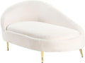 Beliani Chaiselongue Links Bouclé Creme weiß gesteppt mit Metallgestell Gold Valreas, Minimalistisch, Innenbereich