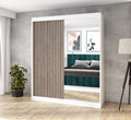 A&J MöbelLand Schwebetürenschrank MIT Kleiderschrank, 16 mm, Aluminium