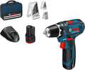 Bosch Professional 12 V System Akku Bohrschrauber GSR 12 V-15 (inkl. 2 × 2.0 Akku, 169 mm, 19 mm, 10 mm
