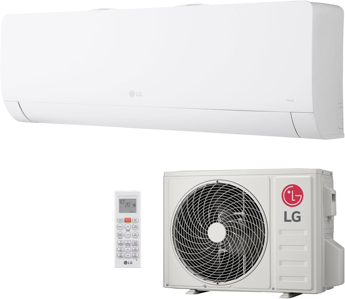 LG Mono Split Klimaanlage Libero WZ (WZ12AWN.SNU1 + WZ12AWU.SUU1), Warm-Kalt-Klimaanlage, Heizung, Schlafzimmer, 3,45 kW, 3,5 kW, 540 g, 195 kWh