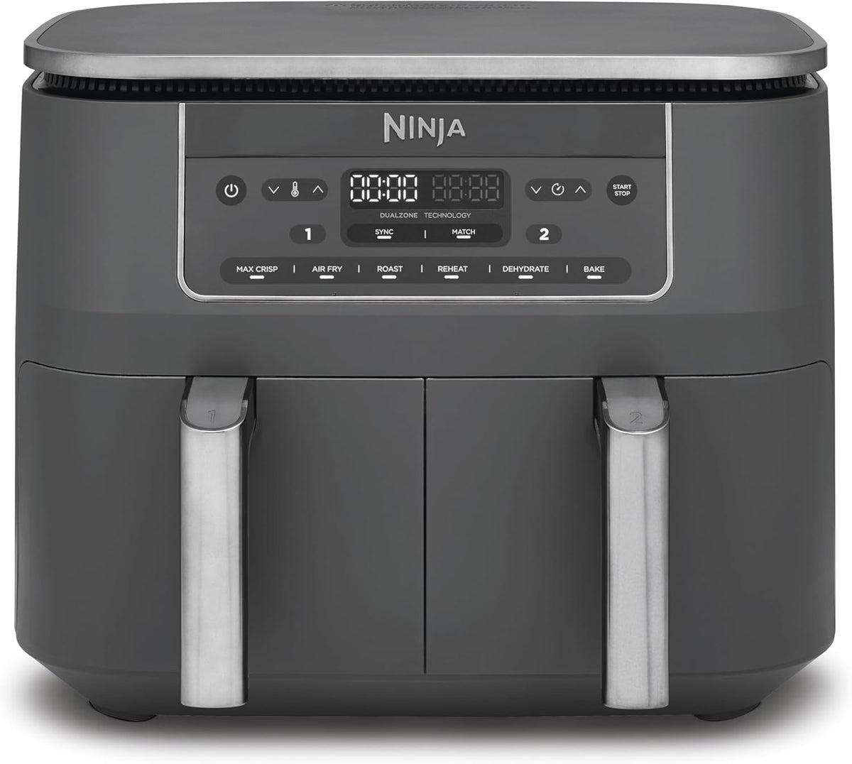Ninja Dual Zone Digital Air Fryer, Heißluftfritteuse, 68 l, 71 l, 1,6 kg, 31,5 cm, 38 cm, Grau