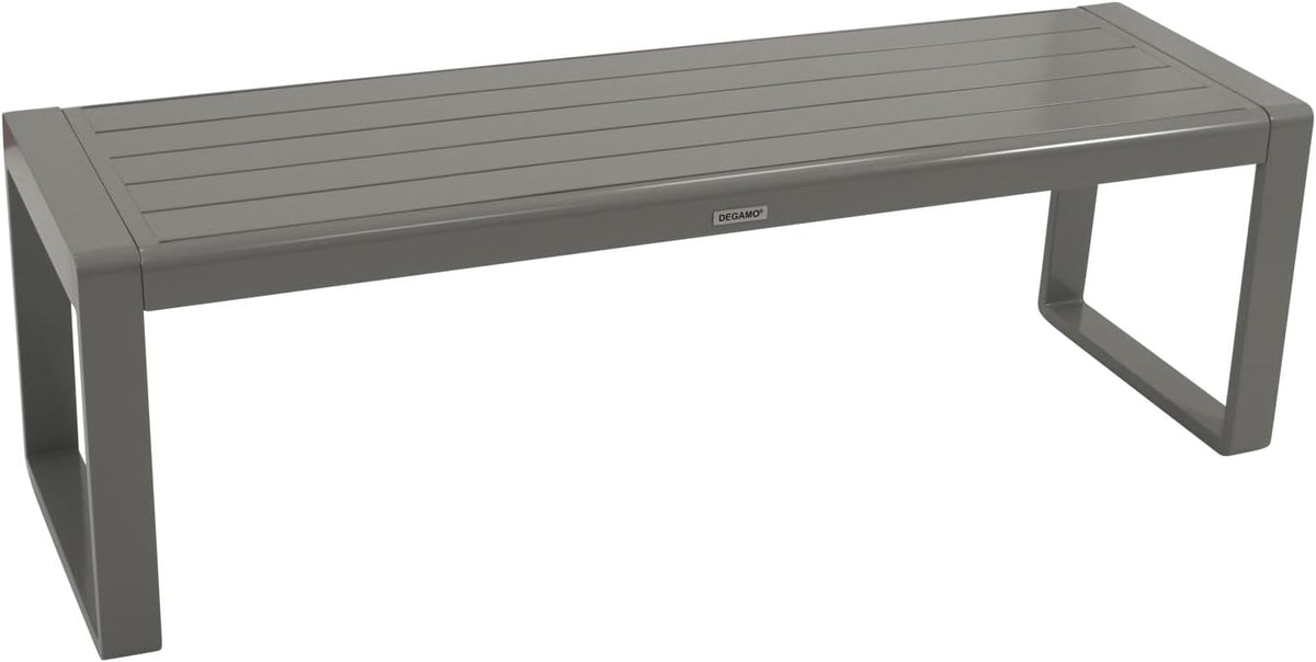 DEGAMO Gartenbank Hockerbank Brescia 3-sitzer 138 cm, Outdoor, 42 cm, 45 cm, Aluminium