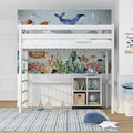 Bett N01 Hoch Holz 100 × 200 cm N-wood, Holz 100 × 200 cm, Etagen, 2 Leitermontageseiten: Links oder rechts, Stabile Massivholzkonstruktion