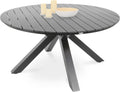Di volio Gartentisch Ravello rund 150 cm aus Aluminium in Holzoptik, Balkontisch, Terrassentisch, Outdoor
