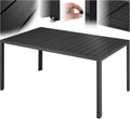 Esstisch Gartentisch, 150 × 90 × 74, 5 cm, Balkontisch in Holz Optik, Tisch für Garten, outdoor Esstisch, Gartenmöbel wetterfest, outdoor tectake