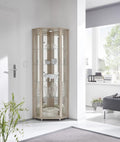 Möbelando Eckvitrine Vitrinenschrank Glasvitrine Vitrine Berlin I Sonoma Eiche, Praktisch, 172 cm, 71 cm, 50 cm, LED-Beleuchtung, Glastür