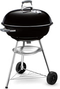 Weber Compact Kettle Holzkohlegrill/Porzellanemaillierter Deckel und Kessel, 2 l, 57 cm, Schwarz