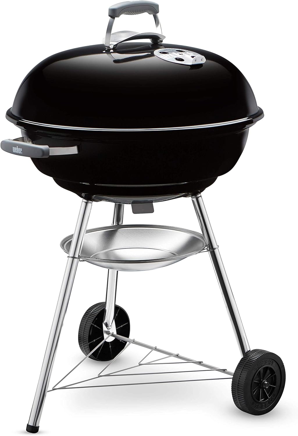 Weber Compact Kettle Holzkohlegrill/Porzellanemaillierter Deckel und Kessel, 2 l, 57 cm, Schwarz