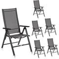 KHG Gartenstuhl Hochlehner 6er Set Alu Klappstuhl, Balkonstuhl, Terrassenstuhl, 120 kg, 5 kg, 59 cm, 92 cm, Aluminium