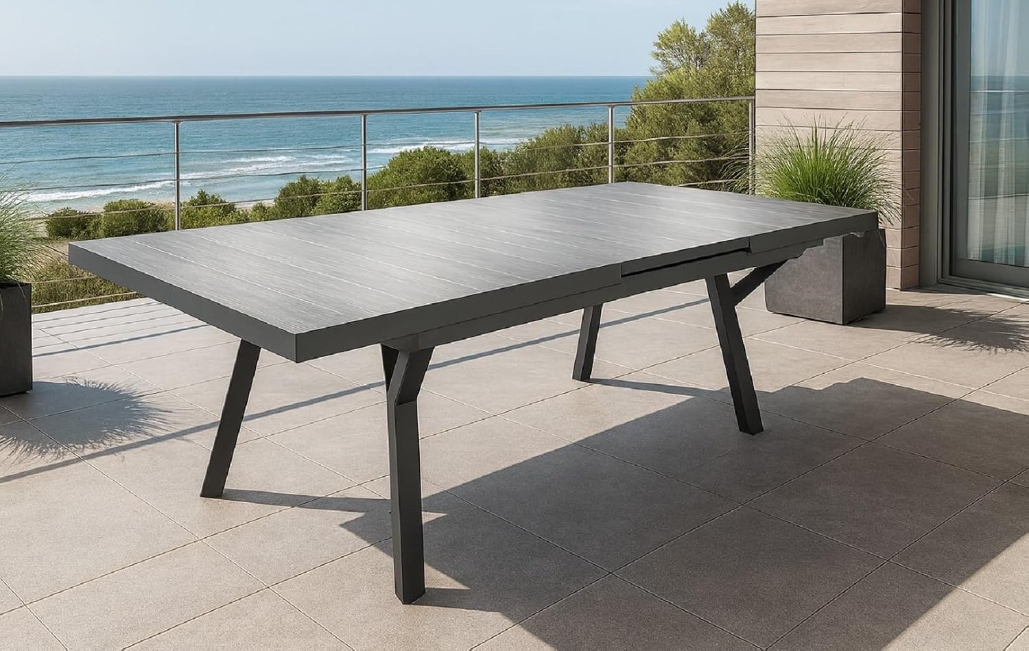 Gardissimo Ausziehtisch Solido 185/245 × 100 cm Anthrazit, Gartentisch, 78 cm, 67 cm, Aluminium, Grau