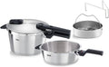 Fissler Vitaquick Premium/Schnellkochtopf-Set 2-teilig, 4,5 l, 22 cm, 2,5 l, Edelstahl, Rot
