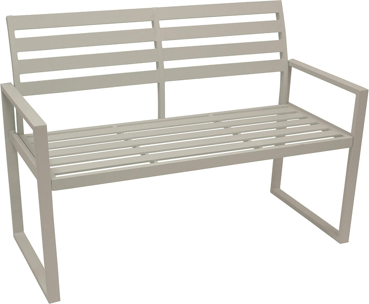 DEGAMO Design Gartenbank Atlanta 2-sitzer 123 cm, 87 cm, Aluminium, Weiß