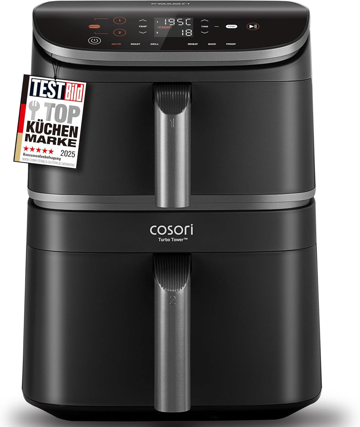 COSORI Airfryer, Heizung, Heißluftfritteuse, Edelstahl
