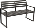 DEGAMO Design Gartenbank Atlanta 2-sitzer aus Aluminium wetterfest und rostfrei, 87 cm, 123 cm, Grau