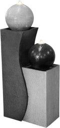 Dehner Gartenbrunnen Ying Yang mit LED Beleuchtung, Praktisch, 10 m, 18 kg, 7 W