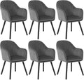 WOLTU Esszimmerstühle 6er Set, Esszimmerstuhl, Küchenstuhl, 81 cm, 42 cm, 65 cm, 150 kg, Massivholz, Schwarz