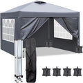 Pavillon 3 × 3m Pop-Up Faltpavillon TactFire, Stahlgestell UV-Schutz 50+, 4 Seitenwänden & 4 Sandsäcken, Gewicht: 12 kg / 26, 7 lbs 5, Für Garten